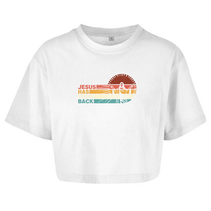 Damen Oversize Crop Top jesus has your back