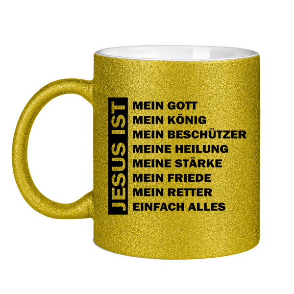 Glitzertasse jesus mein gott