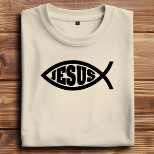 Oversize T-Shirt fisch symbol ICHTHYS Jesus