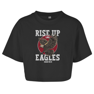 Damen Oversize Crop Top rise up like eagles isaiah 40:31