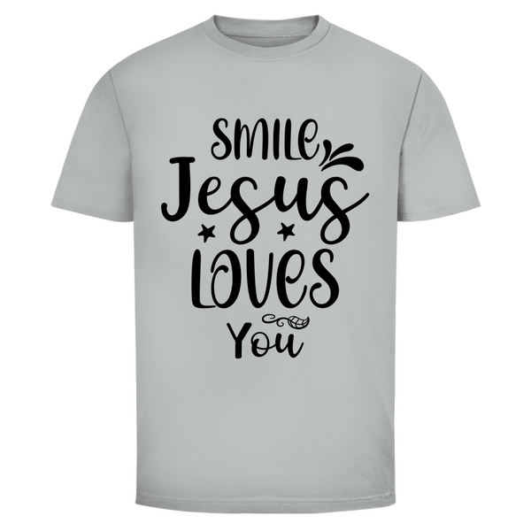 Herren T-Shirt smile jesus loves you