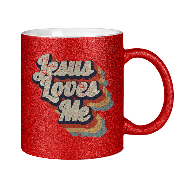 Glitzertasse jesus loves me