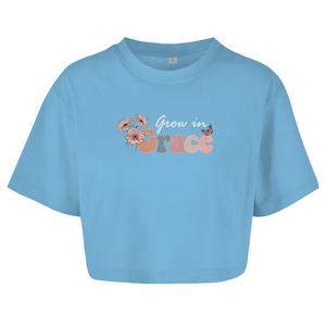 Damen Oversize Crop Top grow in grace