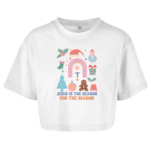 Damen Oversize Crop Top jesus is the reason for the season