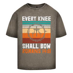 Oversize Washed T-Shirt every knee shall bow romans 14:11