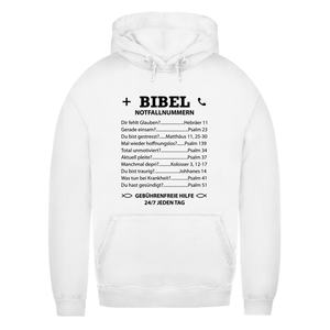 Damen Hoodie bibel notfallnummern