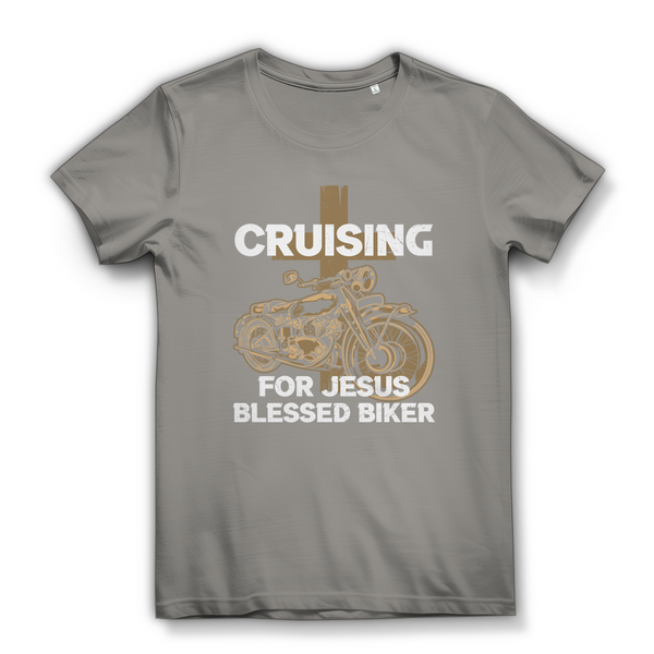 Damen Bio T-Shirt cruising for jesus blessed biker