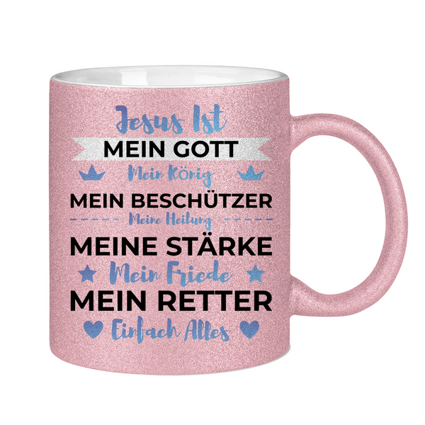 Glitzertasse jesus ist mein gott