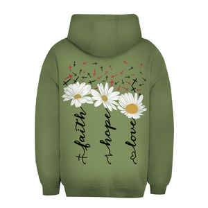 Unisex Oversize Hoodie faith hope love blumen