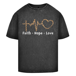 Oversize Washed T-Shirt faith hope love