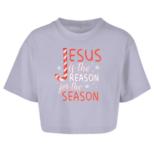 Damen Oversize Crop Top jesus is the reason for the season
