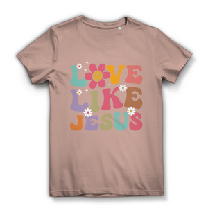 Damen Bio T-Shirt love like jesus retro