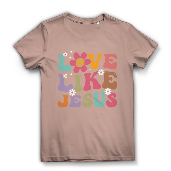 Damen Bio T-Shirt love like jesus retro