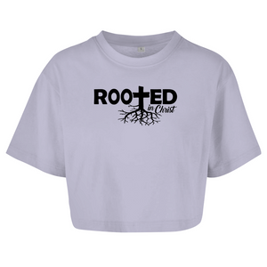Damen Oversize Crop Top rooted in christ