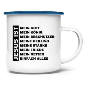 Emaille Tasse jesus mein gott