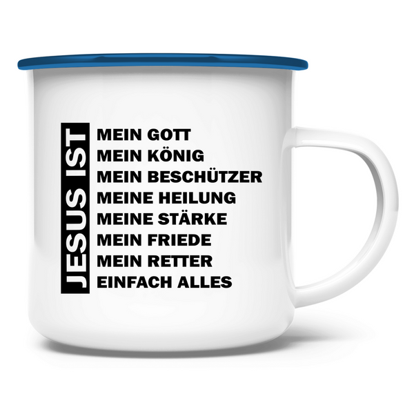 Emaille Tasse jesus mein gott