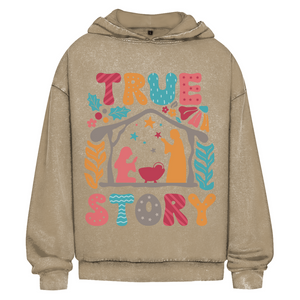 Oversize Washed Hoodie true store weihnachten