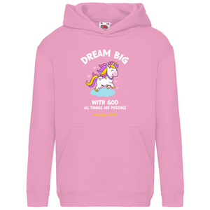 Kinder Hoodie with god all things are possible matthew 19:26