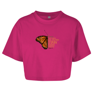 Damen Oversize Crop Top der mich stark macht schmetterling