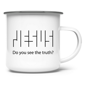Emaille Tasse jesus optische täuschung