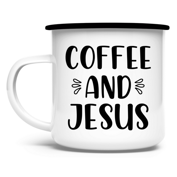 Emaille Tasse coffee and jesus