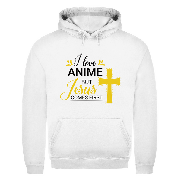 Herren Hoodie i love anime but jesus comes first