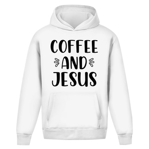 Oversize Hoodie Ohne Kordel coffee and jesus