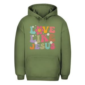 Unisex Oversize Hoodie love like jesus retro