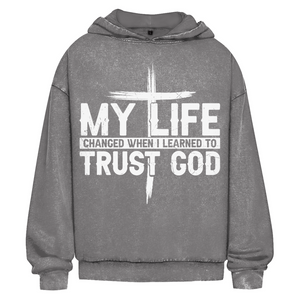 Oversize Washed Hoodie when i learned to trust god