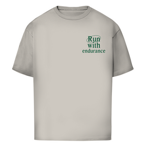 Oversize T-Shirt run with endurance hebrews 12:1