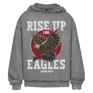 Oversize Washed Hoodie rise up like eagles isaiah 40:31