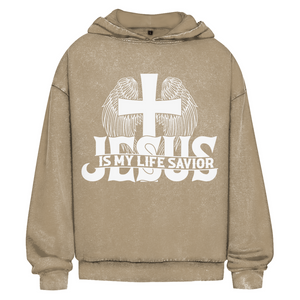 Oversize Washed Hoodie jesus is my life savior