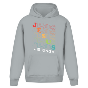 Oversize Hoodie Ohne Kordel jesus is king retro