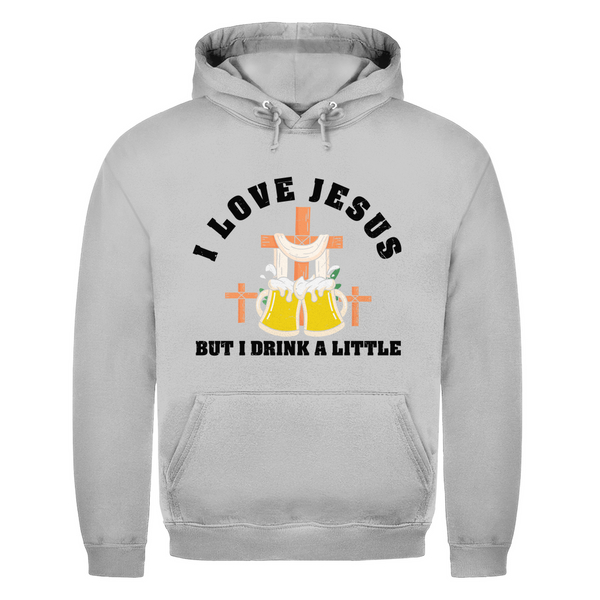 Herren Hoodie i love jesus but i drink a little bier