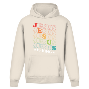 Oversize Hoodie Ohne Kordel jesus is king retro