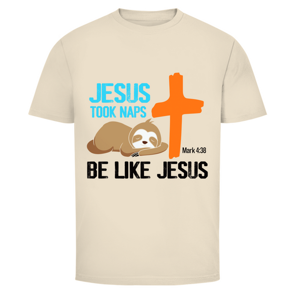 Herren T-Shirt jesus took naps mark 4:38 faultier