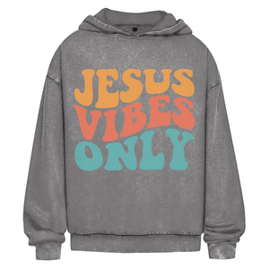 Oversize Washed Hoodie jesus vibes only