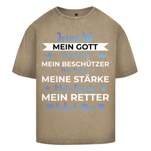 Oversize Washed T-Shirt jesus ist mein gott