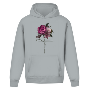 Oversize Hoodie Ohne Kordel jesus blumen