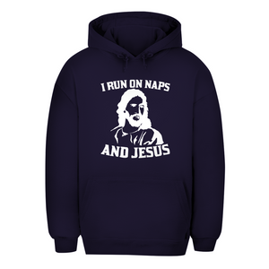 Unisex Oversize Hoodie i run on naps and jesus