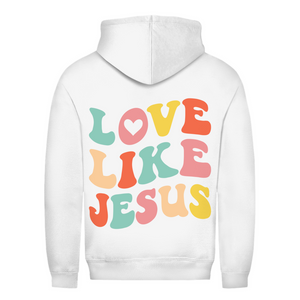 Damen Hoodie love like jesus retro