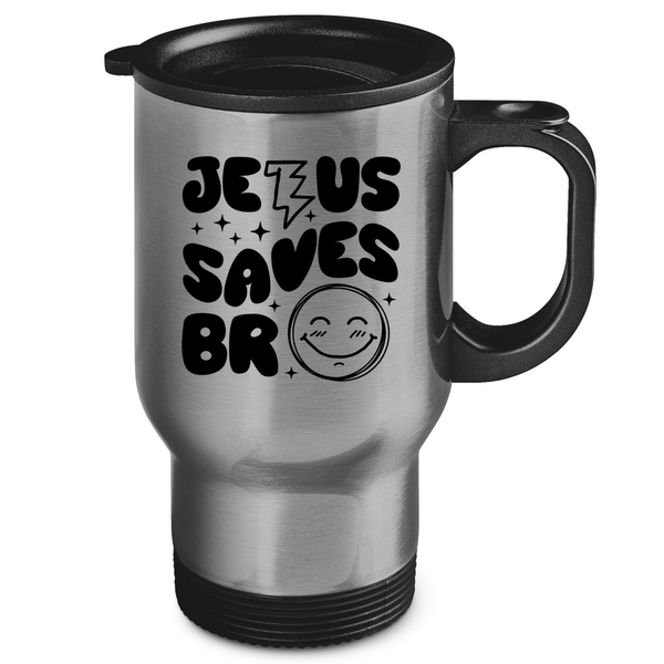 Edelstahl-Thermobecher jesus saves bro