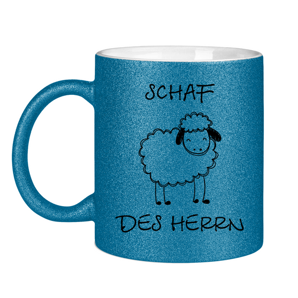 Glitzertasse schaf des herrn