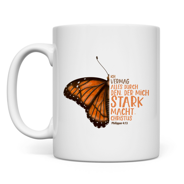 Tasse der mich stark macht schmetterling