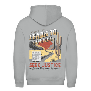 Damen Hoodie learn to do right isaiah 1:17