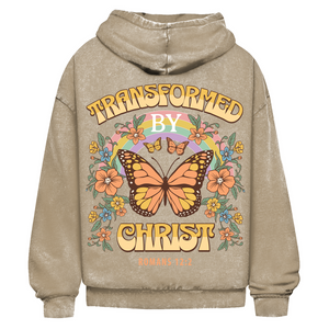 Oversize Washed Hoodie transformed by christ romans 12:2
