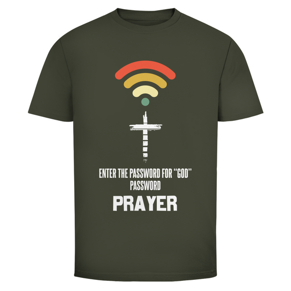 Herren T-Shirt enter the password for god