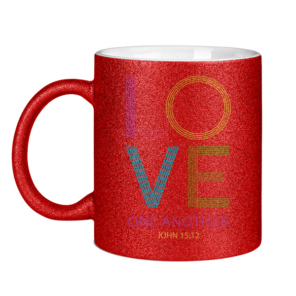 Glitzertasse love one another