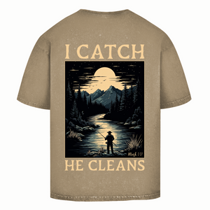 Oversize Washed T-Shirt i catch he cleans mark 1:17