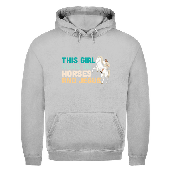 Herren Hoodie this girl runs on horses und jesus reiterin